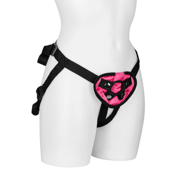 Pink Velvet Strap-On Harness